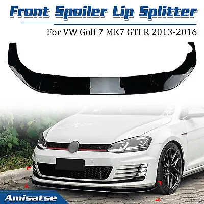 Car Front Bumper Spoiler Lip Kit For VW Golf 7 MK7 GTI R Rline 2013-2016 Black • $84.70
