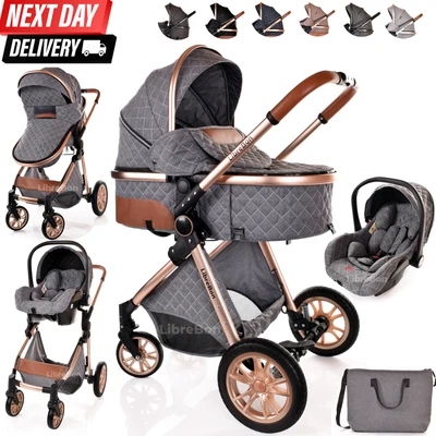 £198.99 • Buy Newborn Baby Pram Pushchair Light Buggy Stroller 3in1 Travel System Car Seat