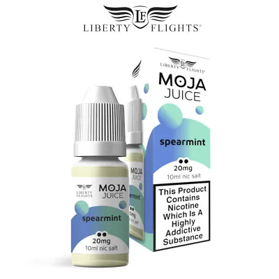 Moja Juice Vape E-Liquid Spearmint Menthol 20mg Any Pen 10ml Nic Salt 50VG/50PG • £3.99