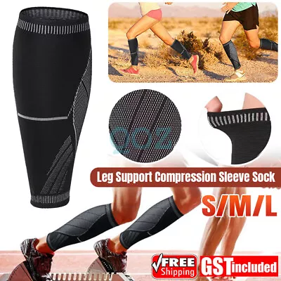 Copper Calf Leg Support Compression Sleeve Socks Stocking Shin Brace Pain Relief • $11.37