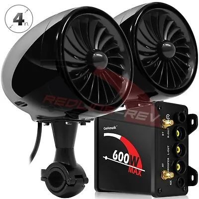 Amplifier Waterproof Bluetooth Motorcycle Stereo Speakers Audio System FM Radio • $133.59