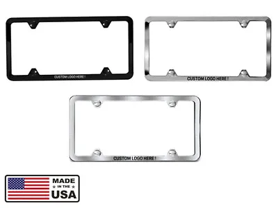 Custom Slimline License Plate Frame Black Polished Brushed For Porsche • $16.95