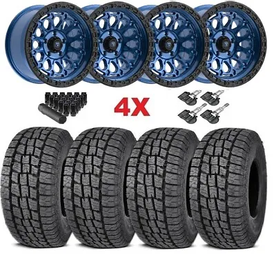 17 Fits Trd Fj Tacoma 4runner Blue Fittipaldi Wheels Tires All Terrain Package • $1879