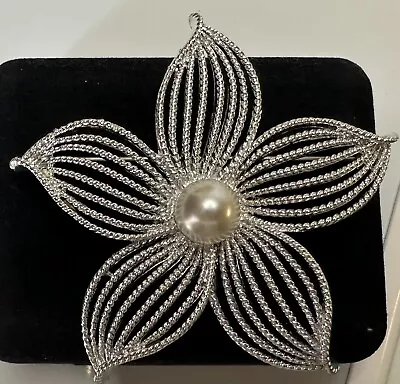 Signed SARAH COVENTRY Silver Tone Faux Pearl Flower Vintage Brooch Jewelry Lot V • $1.25