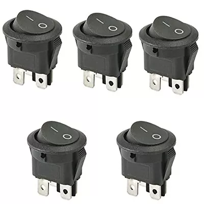 5Pcs ON/Off Round Rocker Switch 4Pin 250V/6A 125V/10A Car Boat Black Rocker S... • $17.72