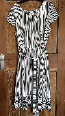 £14.99 • Buy John Rocha Striped Dress With Belt Size 18