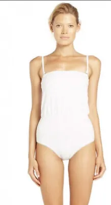 Zulu And Zephyr White Broderie Anglaise Bathers 1 Piece Lined Swimsuit Sz 12 / L • $69.95