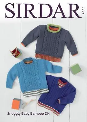 £6.49 • Buy Sirdar Knitting Pattern - Snuggly Baby Bamboo DK, Sweaters 4938