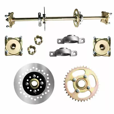 810mm Rear Axle Kit 25mm Shaft Assembly Sprocket Hub Rotor ATV Quad Bike Go Kart • $164.62