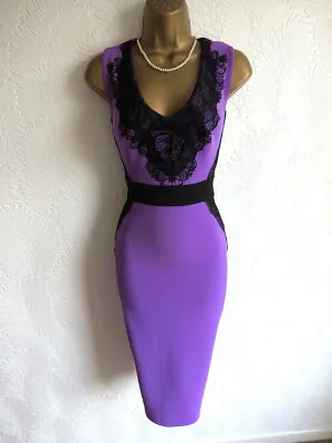 £24.99 • Buy Julien Macdonald Debenhams Purple Wiggle Pencil Dress Size 10