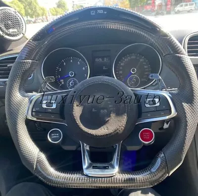 Spot Stocksl For VW Golf GTI Jetta Polo MK7/7.5 Carbon Fiber+LED Steering Wheel • $550