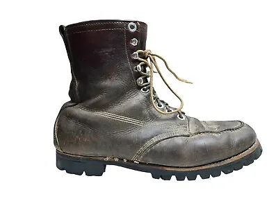 Vintage Distressed Dark Brown Leather Work Outdoor Boots Men’s Size 11 D • $79.99