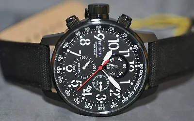 Invicta Men's I-Force Lefty Chrono Black Dial Black Canvas & Leather Watch 1517 • $50.37