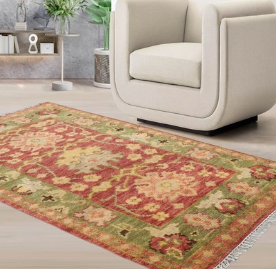 $249.99 • Buy William Morris Muted Turkish Oushak Hand Knotted Wool Area Rug Rust 3' X 5'
