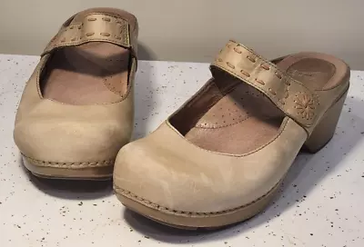 Dansko Solitaire Women's Mary Jane Slip On Mule Clog Tan EU 40 US 9.5 • $26