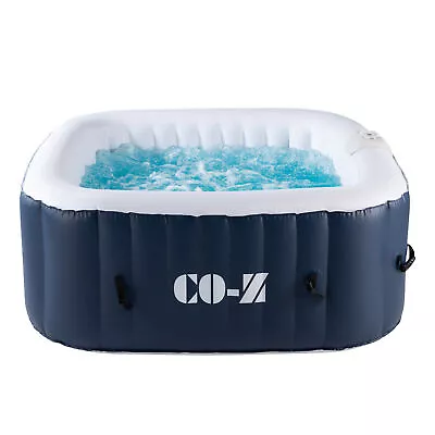 Square Inflatable Spa Tub Portable Hot Tub W 120 Jets Air Pump Ideal For 4 • $363.22