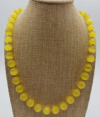 18'' Long 8mm 10mm Yellow Mexican Opal Gemstone Beads Necklace AAA • $4.60