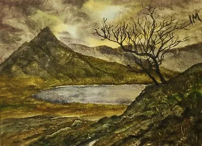 ACEO Original Painting Art Card Landscape Tryfan Wales Mountain  Watercolour • £5
