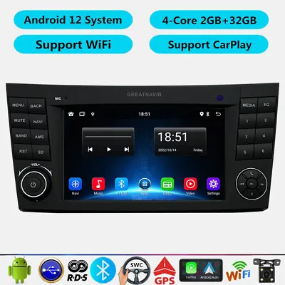 For Mercedes Benz E-Class W211 CLS Head Unit Radio Stereo GPS Sat Nav CarPlay BT • £208.99