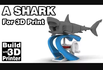 3D Printed Shark Articulated Toy • $18