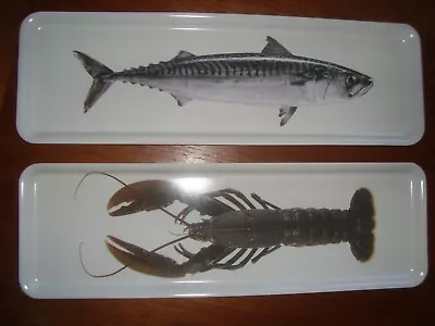 Ikea BEVISTA Serving Tray Fish Lobster 19.5 X 6  Nautical Appetizer Plate - NEW • £23.71