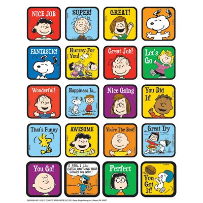 Eureka Peanuts Motivational Theme Stickers Pack Of 120 • $7.99