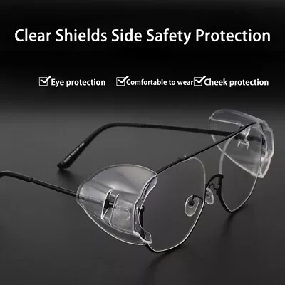 £2.40 • Buy 2Pcs Eye Flexible Clear Shields Side Safety Goggles Glasses Universal AntiAGZ8