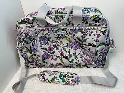 Vera Bradley Travel Carry On Bag White With Lavender Flowers Laptop Spot • $38