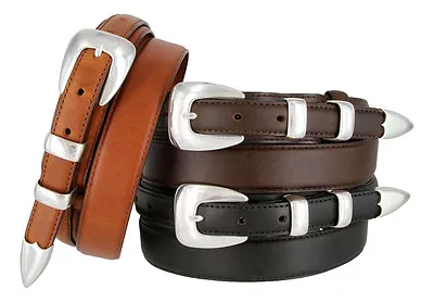 Western Genuine Leather Casual Jean Cowboy Ranger Belt 1-3/8  Taper To 3/4  Wide • $39.95