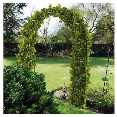 2.4m Metal Garden Arch Heavy Duty Strong Tubular Rose Climbing Wedding Archway • £11.75