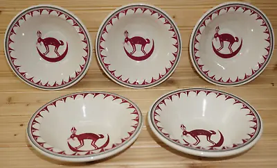 Pipestone Ancient Mimbreno Indian Santa Fe Dining Car (5) Cereal Bowls #2 (S31 • $150.88