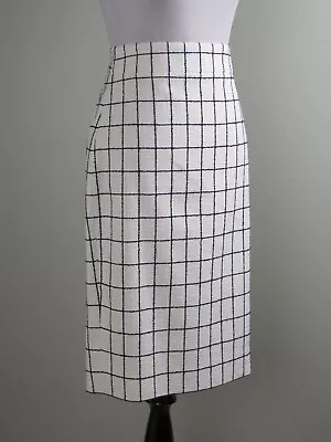 J.CREW NWT $98 Blue Windowpane Plaid Check Textured Tweed Pencil Skirt Size 2 • $42.49