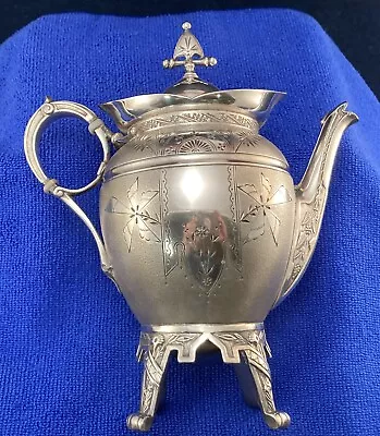 1846 Meriden B Company Tea Pot Silver Plate Victorian East Lake Style EUC • $75