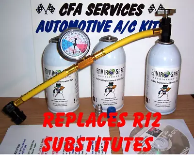 1994-& OLDER CAR COMPATIBLE AC RECHARGE KIT - REPLACES R12 SUBSTITUTES R134a 12a • $64.75