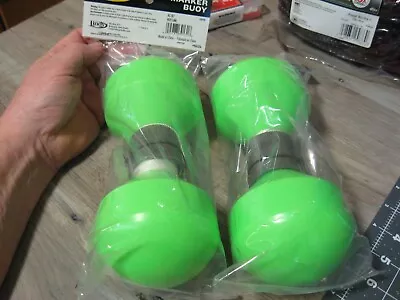 2 Lindy Fishing Marker Buoy Floats 7.5 Oz Anchor Weight 60' Line AC187 Hot Lime • $17.96