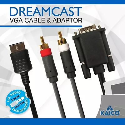 Sega Dreamcast VGA RCA Audio Cable Lead Adapter Adaptor Scart HDMI DVI HD DC Mod • £13.99