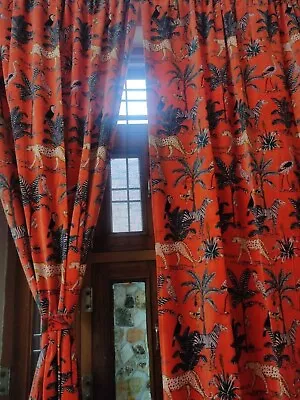 Indian Vintage Cotton Velvet Curtain Drape Window Decor Heavy Door Curtain • $156.88