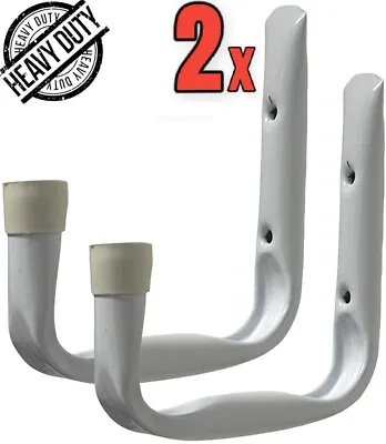 2 X Jumbo Ladder Hooks / Large Garage Shed Storage Bikes Workshop Tools Garden • £6.79