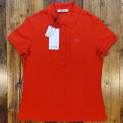 £30 • Buy Women's Lacoste Etna Red Polo Short Sleeve Size EU42 UK14