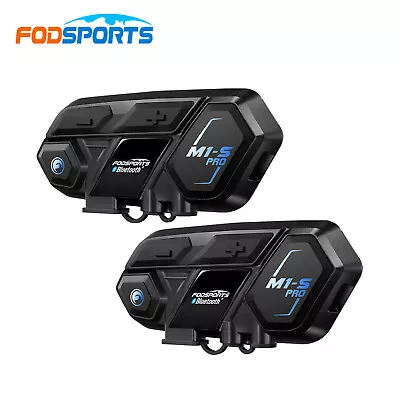 2x M1-S Pro Motorcycle Helmet Intercom 8 Riders 2000m Bluetooth Headset With Mic • $126.95