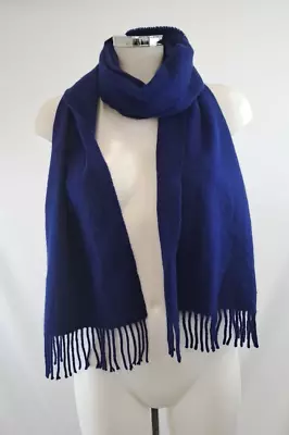 Lambswool Angora Dark Blue Rectangle Neck Scarf 179cm X 32cm • £5.99