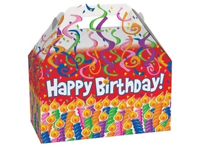 BIRTHDAY CANDLES Design GABLE Cardboard Gift Box 8.5 X4.75 X5.5  (CLOSEOUT ITEM) • $4.17