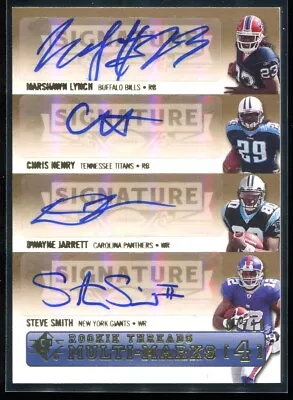 2007 Rookie Threads Lynch/Henry/Jarrett/Smith SSP Quad Rookie GOLD Auto /10 RARE • $179.99