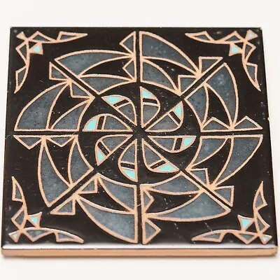 Vintage Tile Trivet Hand Painted Made In Italy 1991 6x6 Geometrical Unknown Co • $17.09