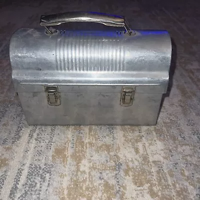 Vintage Aluminum Metal Lunch Box Pail Dome Miner Railroad Worker Metal Handle • $2