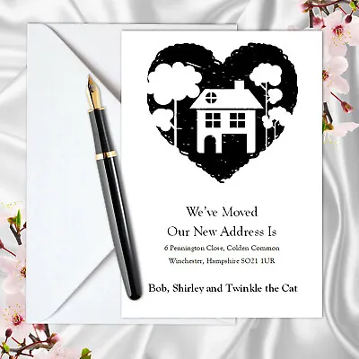 PERSONALISED Change Of Address Cards New Home House Moving With Envelopes 11 • £30