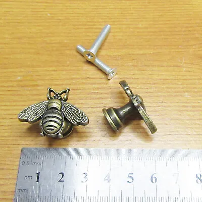 Antique Brass Metal Knob Drawer Wardrobe Bumble Bee Style 30mm X 18mm H1700 • £4.30