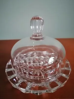 Vintage MIKASA Butter Dish Crystal Clear Glass Individual Salinas Pattern Japan • $5.94