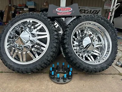 24” CUSTOM CUT ALCOA WHEELS FOR  DUALLY TRUCKS  W/35125024 Tire Caps Adapters • $6400