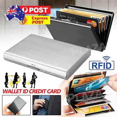 RFID Blocking Stainless Slim Wallet ID Credit Card Holder Case Protector Purse • $6.95